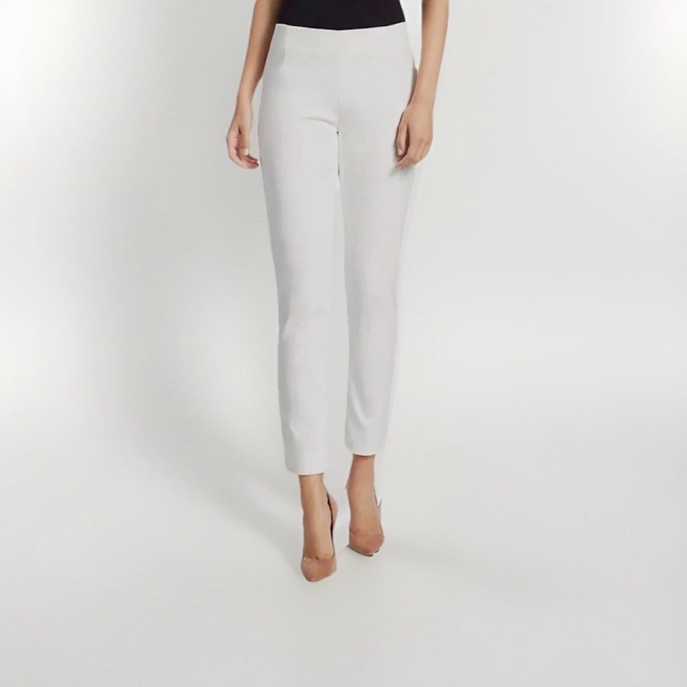 $695 Lela Rose Women's White‎ Catherine Side-Zip Slim-Leg Ankle Pants Size 2